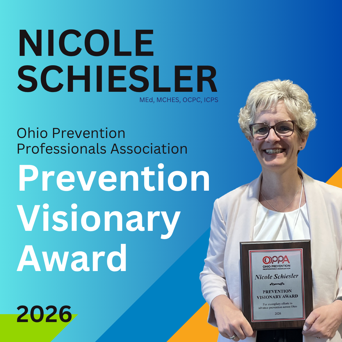 Schiesler with award